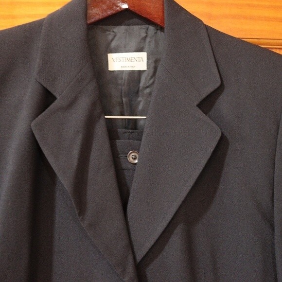 VESTIMENTA SPA Vintage Black Wool Pant Suit 3-Button Jacket Tailored 10 - Picture 10 of 16